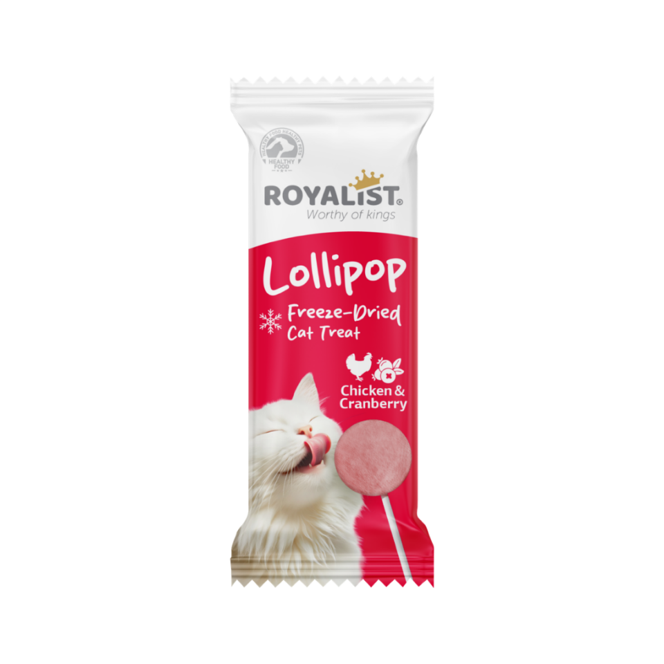 ROYALİST TAVUKLU VE KIZILCIKLI KEDİ LOLİPOP ÖDÜL