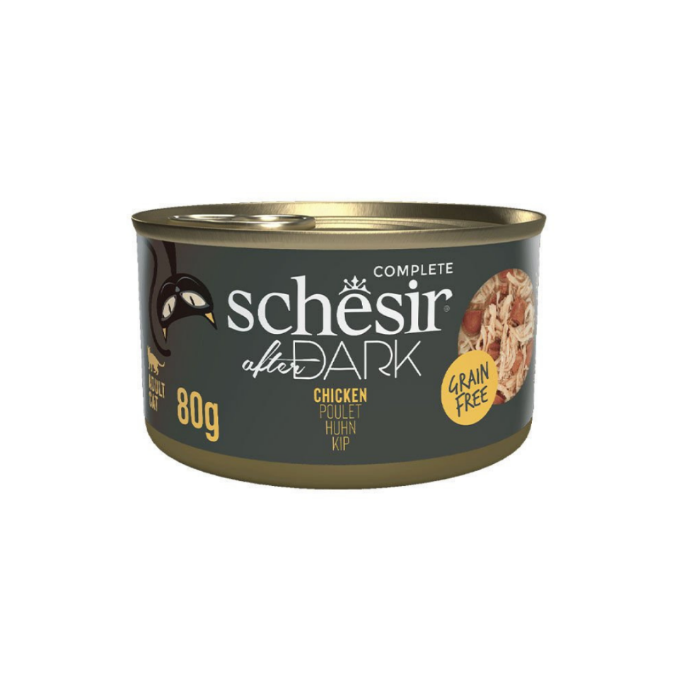 Schesir After Dark Tavuk Et Suyunda Yetişkin Kedi Konservesi 80g