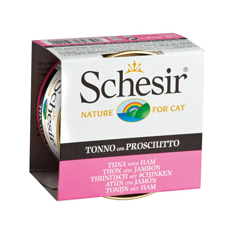 Schesir Jelly Ton Balığı ve Jambon Jöle İçinde Yetişkin Kedi Konservesi 85g