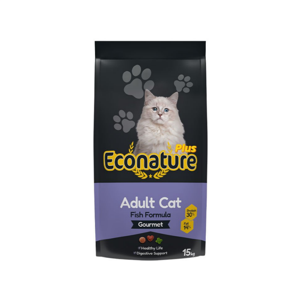 Econature Plus Yetişkin Gurme Kuru Kedi Maması (Adult Cat) 15 KG (13,5+1,5 KG Bonus Paket)