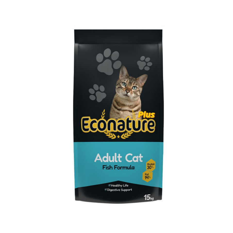 Econature Plus Yetişkin Kuru Kedi Maması (Adult Cat) Balıklı 15 KG (13,5+1,5 KG Bonus Paket)