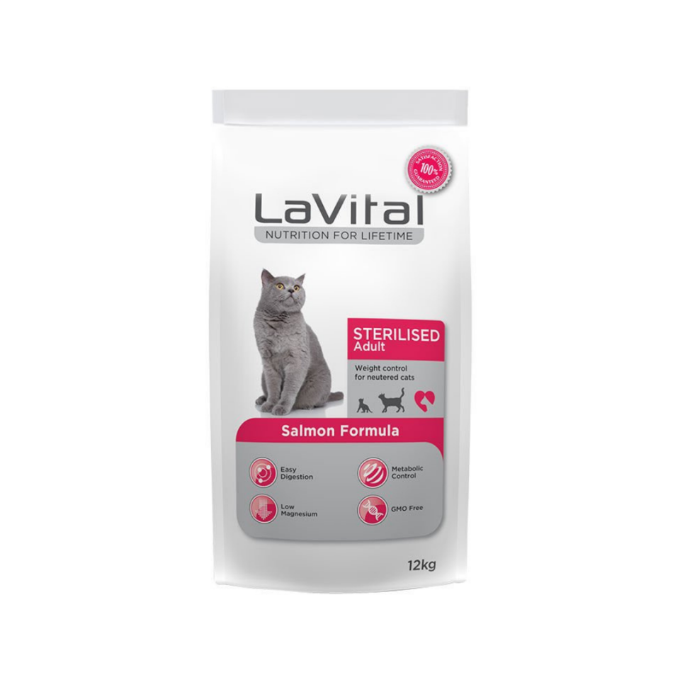 LaVital Somonlu Kısırlaştılmış (Sterilised) Yetişkin Kedi Maması 12kg