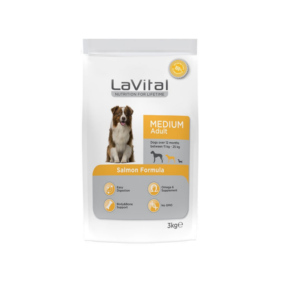 LaVital Somonlu Orta Irk Yetişkin Köpek Maması 3 KG