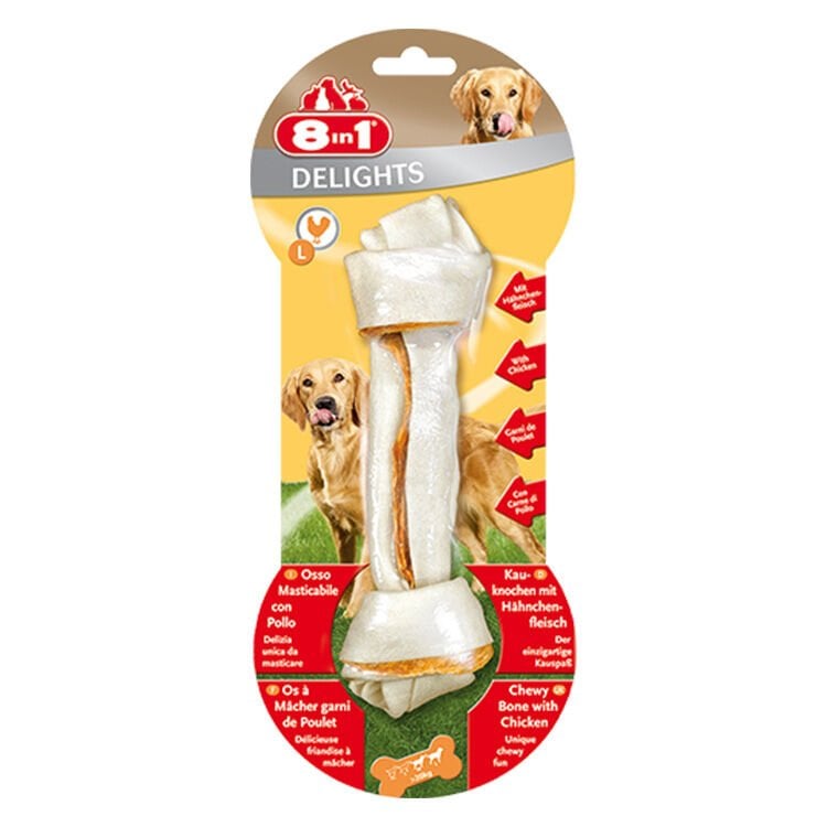 8IN1 Delights Bones Köpek Ödül Kemiği Tavuklu L – 85GR