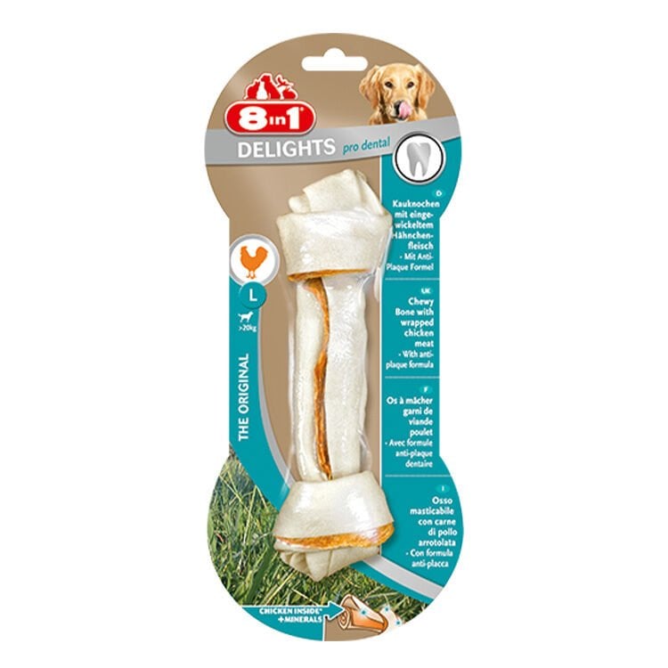 8IN1 Delights Pro Dental Diş Sağlığı için Köpek Ödül Kemiği Tavuklu L