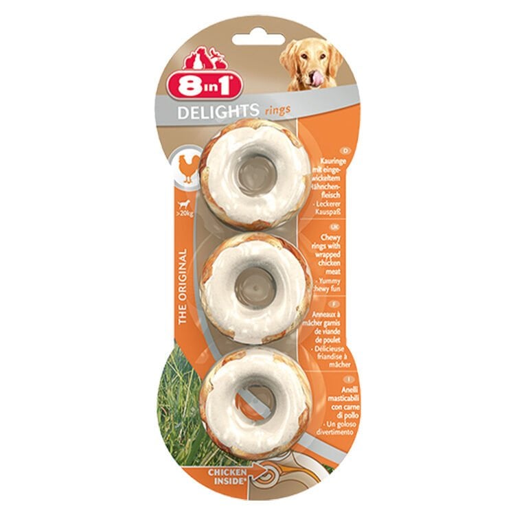 8IN1 Delights Rings Köpek Ödül Kemiği Tavuklu – 119GR