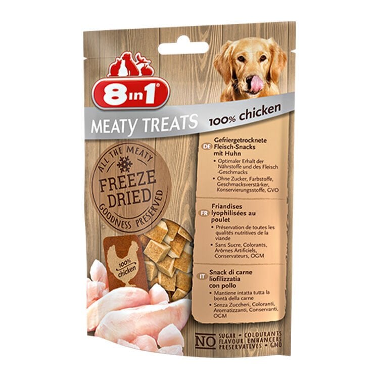 8IN1 Meaty Treats Freeze Dried Köpek Ödül Maması – Tavuklu – 50GR