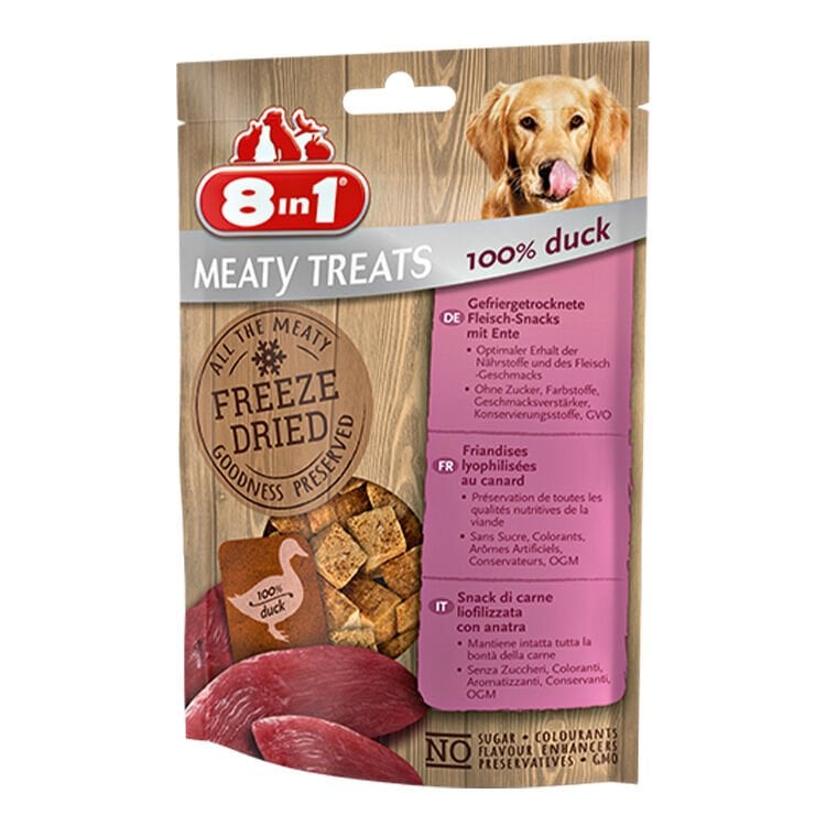 8IN1 Meaty Treats Freeze Dried Köpek Ödül Maması – Ördekli – 50GR
