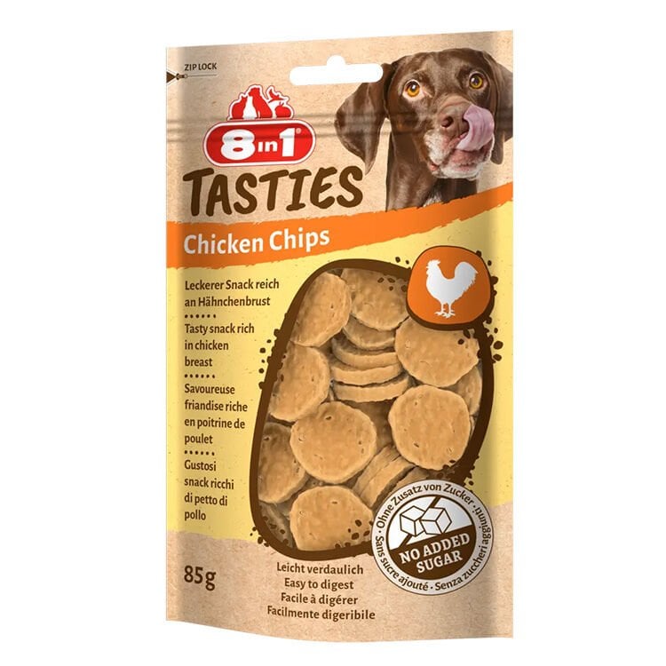8IN1 Tasties Chicken Chips Köpek Ödül Maması – Tavuklu – 85GR