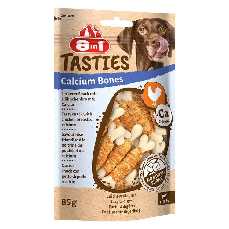 8IN1 Tasties Calcium Bones Köpek Ödül Maması – Tavuklu & Kalsiyumlu – 85GR