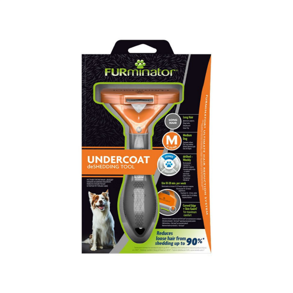 Furminator Köpek Tarağı – Uzun Tüylü Orta Irk Köpekler için – M