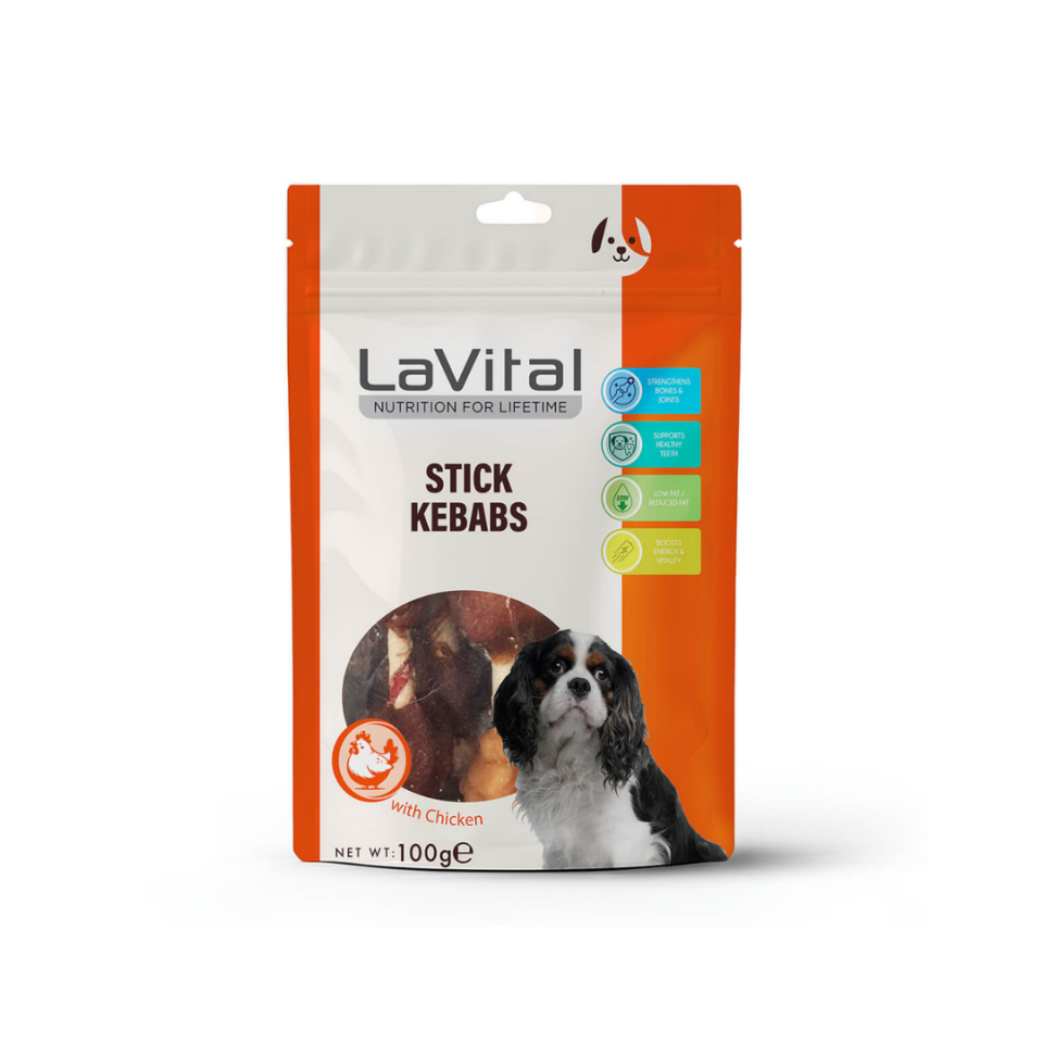 LaVital Ördek Etli ve Tavuk Ciğerli Kebap Köpek Ödülü 100g