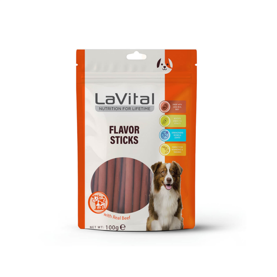 LaVital Sığır Etli Yumuşak Çubuk Köpek Ödülü 100g