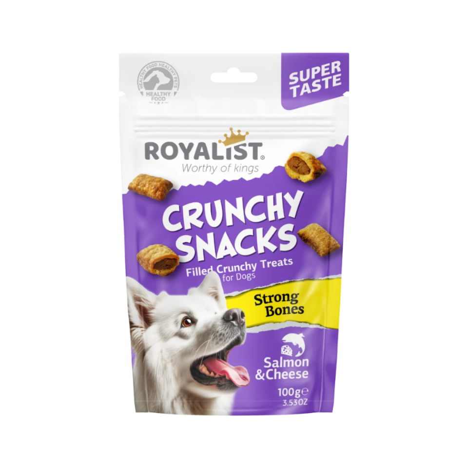 ROYALIST DOG CRUNCHY SNACKS SALMON & CHEESE / STRONG BONES 100 GR