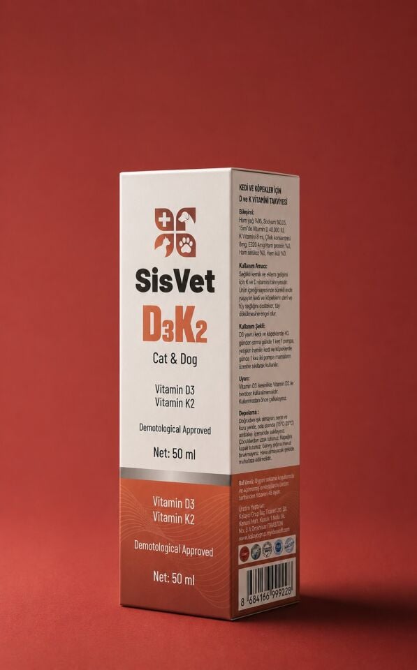 SisVet D3K2 Kedi Ve Köpek Vitamini